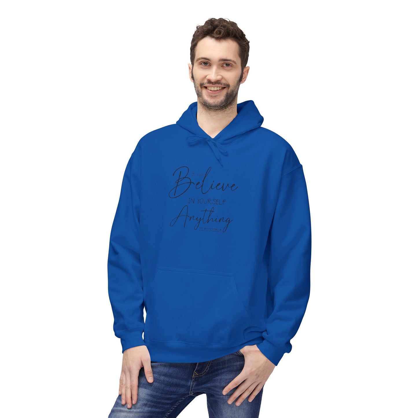 Believe Hoodie - Inspirational Fleece Sweatshirt for Men & Women, Cozy Gift, Motivation Apparel, Everyday Comfort