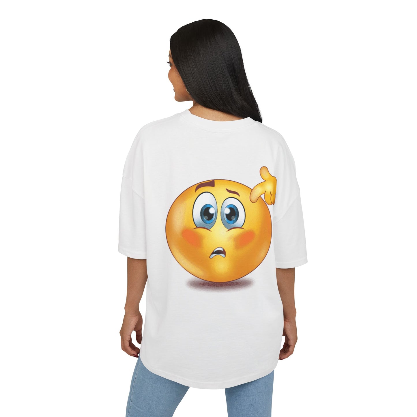 Funny Confused Emoji Tee, Cotton Tee, Casual Gift, Humor Shirt, Unique Graphic Top, Playful Wear
