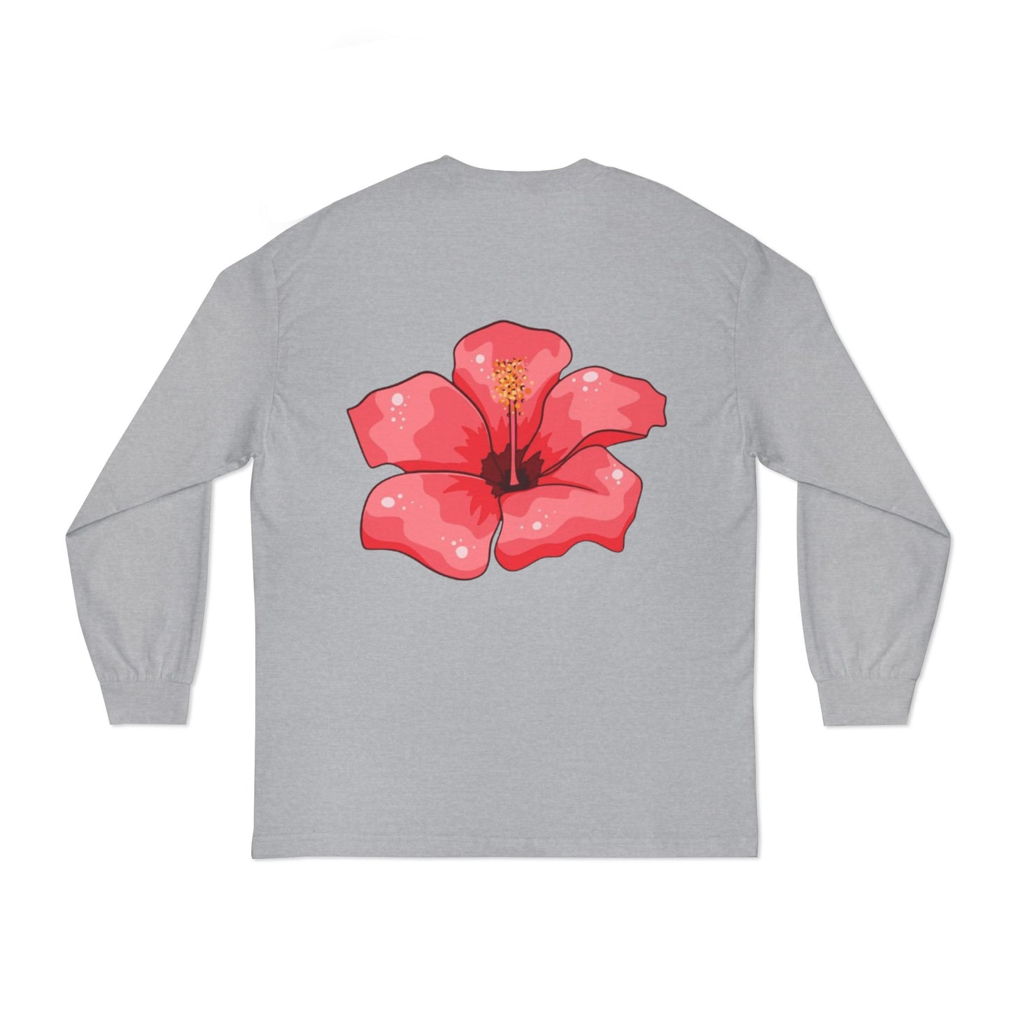 Hibiscus Floral Long Sleeve T-Shirt, Tee, Casual Wear, Beach Vacation, Gift for Her, Spring Fashion