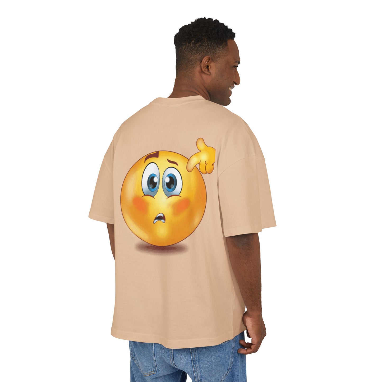 Funny Confused Emoji Tee, Cotton Tee, Casual Gift, Humor Shirt, Unique Graphic Top, Playful Wear