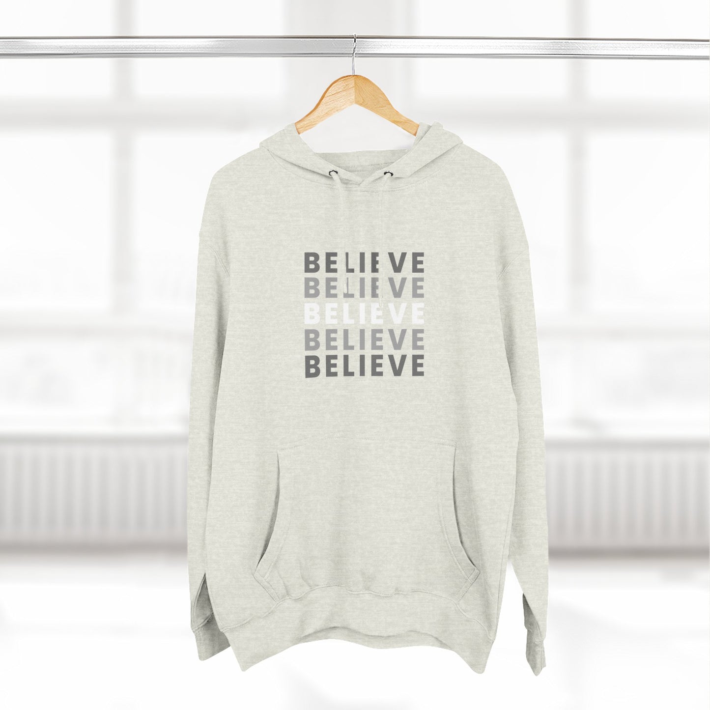 Inspiring Three-Panel Fleece Hoodie, Cozy Pullover, Motivational Gift, Everyday Wear, Layering Essential