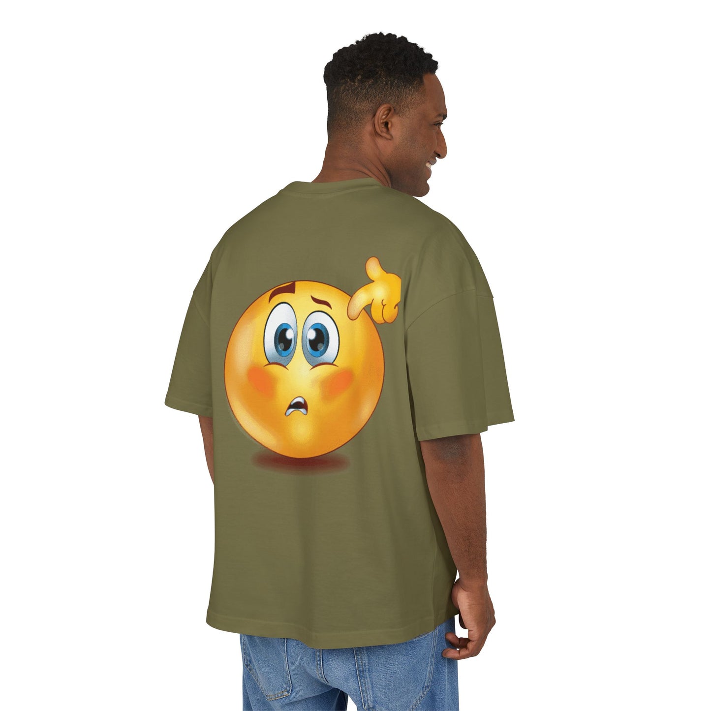 Funny Confused Emoji Tee, Cotton Tee, Casual Gift, Humor Shirt, Unique Graphic Top, Playful Wear