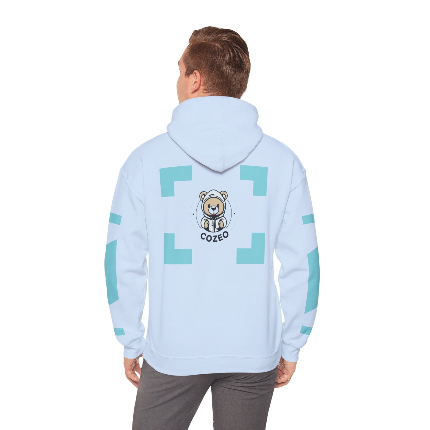 Cozy Bear Graphic Hoodie Heavy Blend Sweatshirt, Cute Bear Hoodie, Casual Wear, Fall Fashion, Gift for Teens