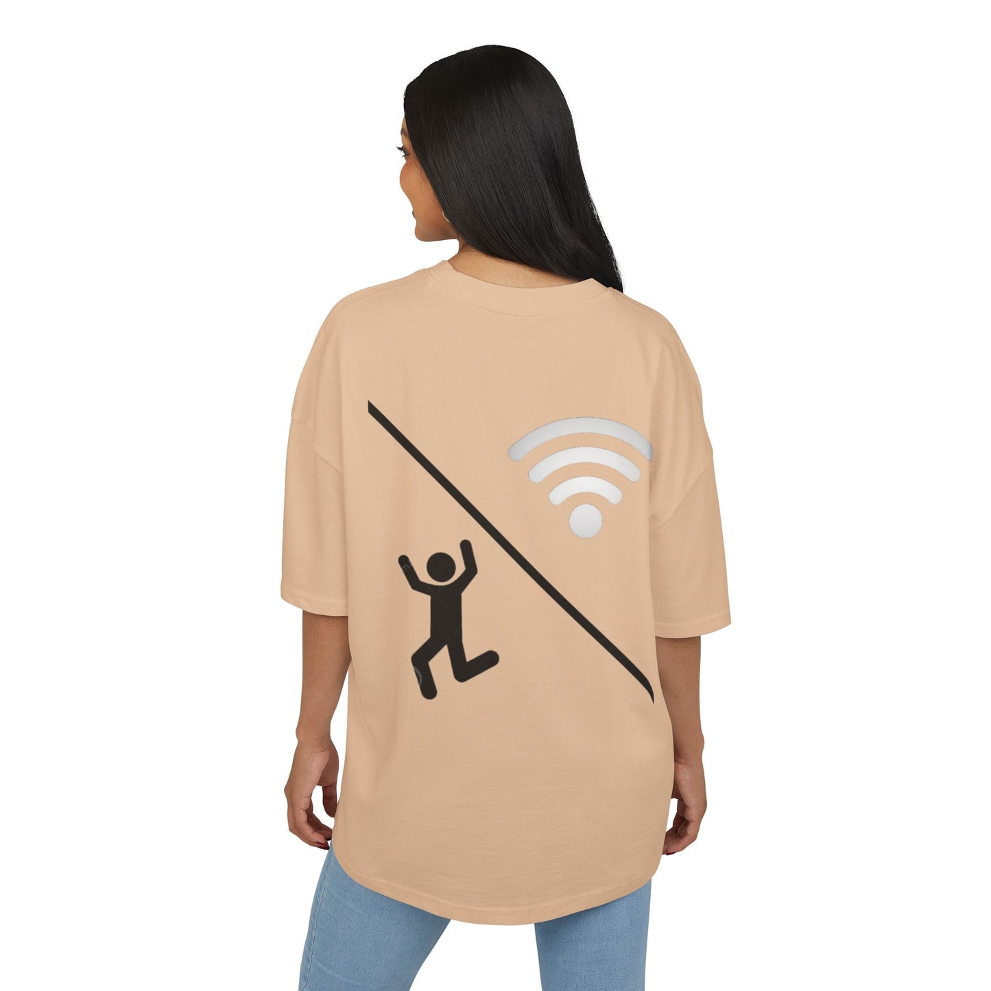 Half Human Half Wi-Fi Tee | Cotton Box Shirt, Funny Graphic Tee, Gift for Tech Lovers, Quirky Casual Wear, Geeky Apparel