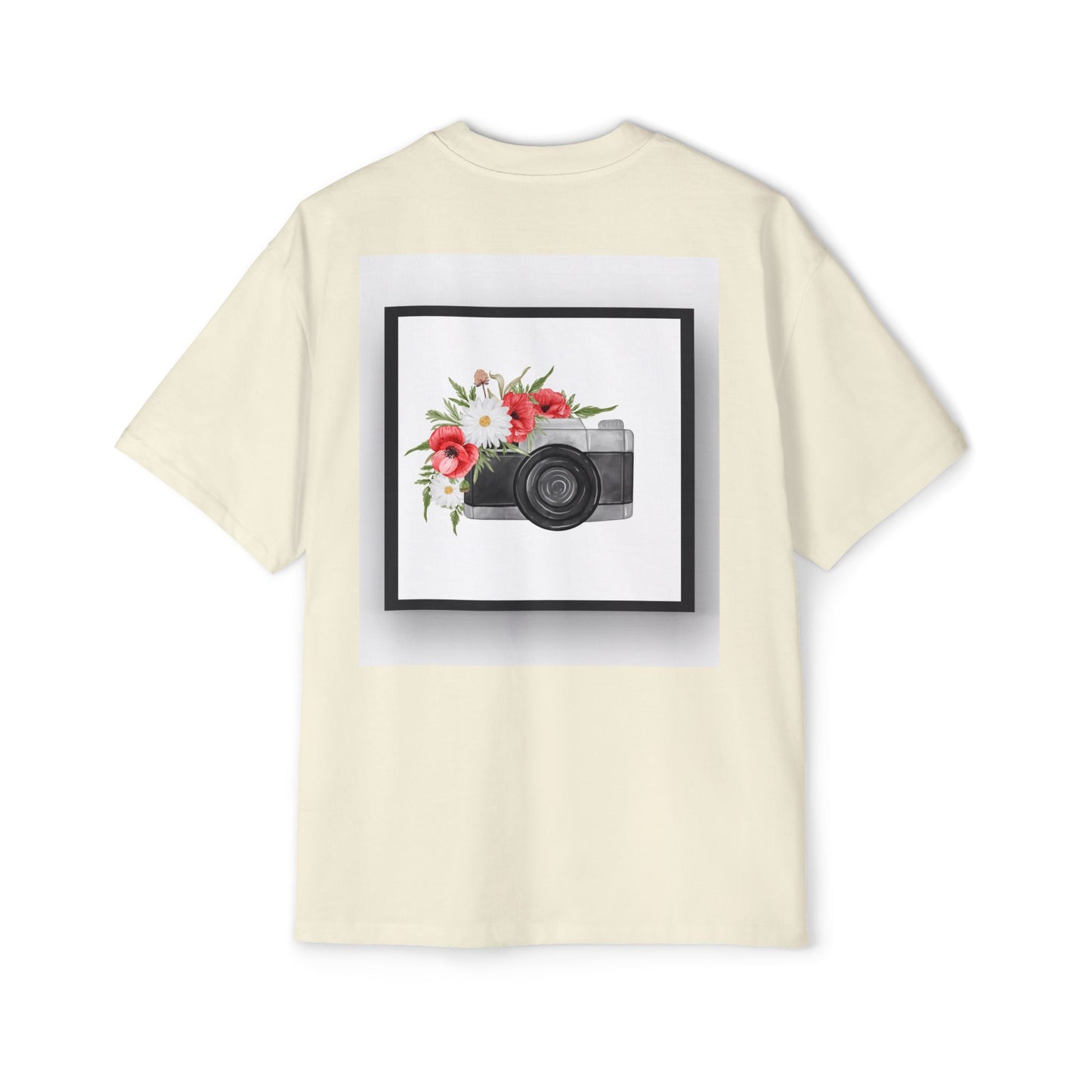 Floral Camera Oversized Tee, Photography Lover Shirt, Casual Graphic T-Shirt, Gift for Creatives, Trendy Streetwear