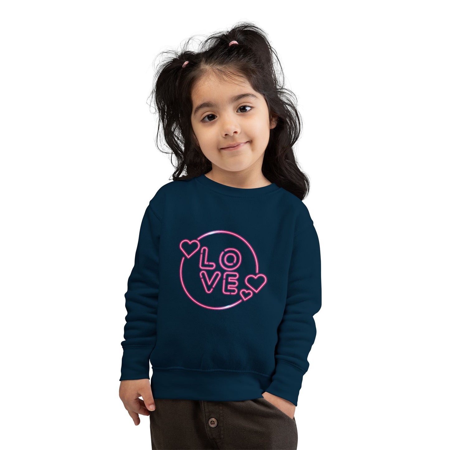Toddler Love Sweatshirt, Cute Children's Sweatshirt, Kids Gift, Cozy Toddler Apparel, Heart Design Sweatshirt