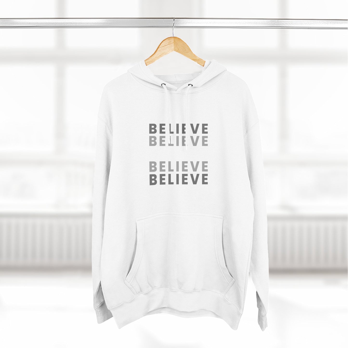 Inspiring Three-Panel Fleece Hoodie, Cozy Pullover, Motivational Gift, Everyday Wear, Layering Essential