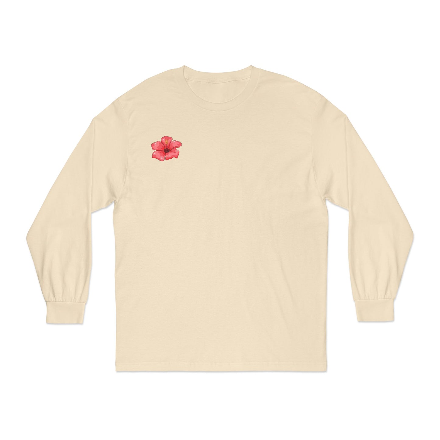 Hibiscus Floral Long Sleeve T-Shirt, Tee, Casual Wear, Beach Vacation, Gift for Her, Spring Fashion