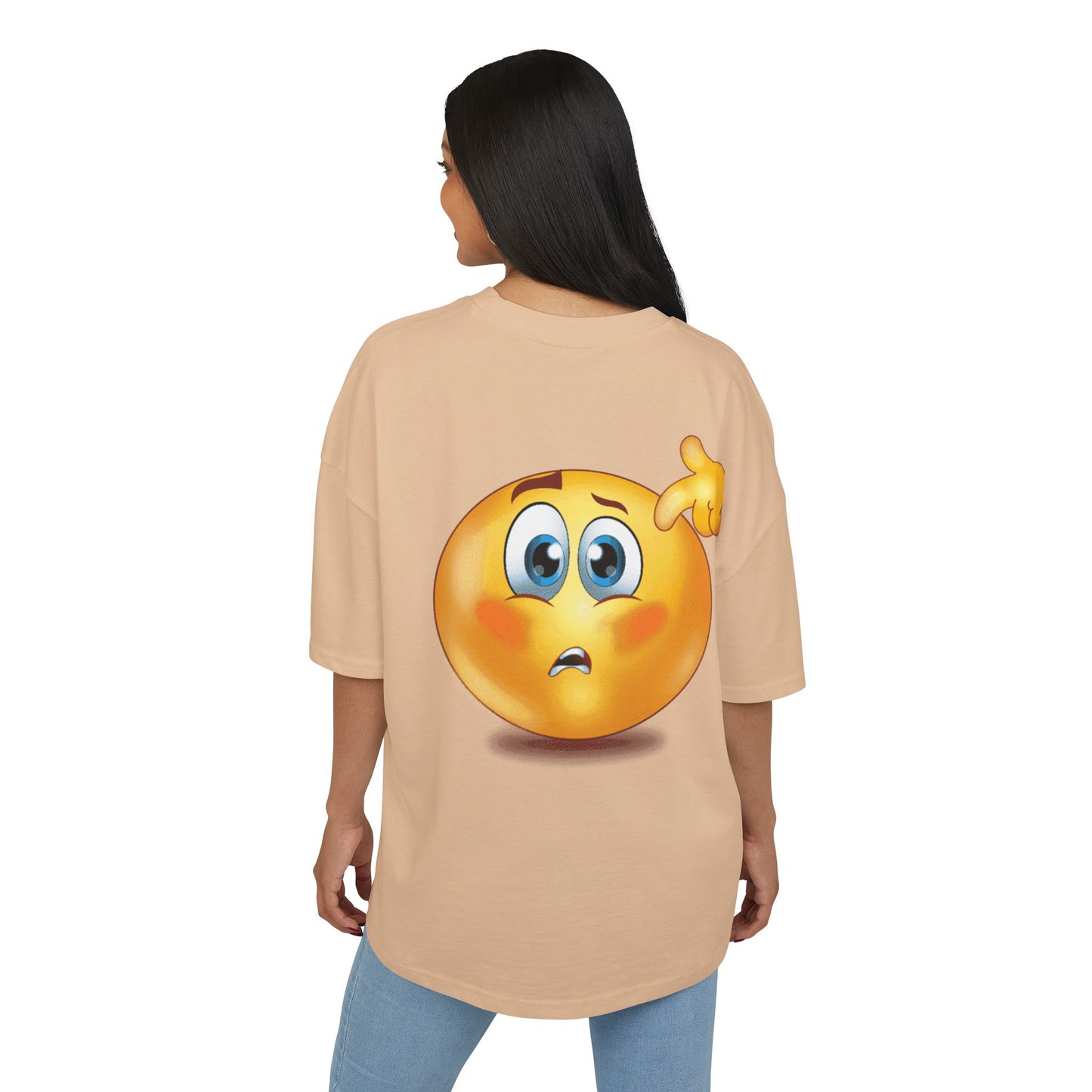 Funny Confused Emoji Tee, Cotton Tee, Casual Gift, Humor Shirt, Unique Graphic Top, Playful Wear