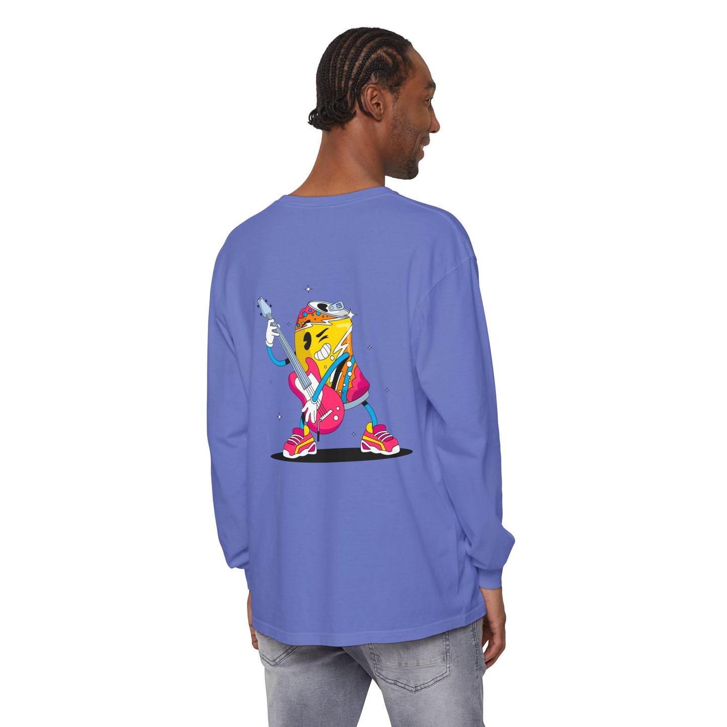 Rock Star Long Sleeve Tee, Garment-Dyed Shirt for Music Lovers, Streetwear, Concert Casual, Unique Gift Idea