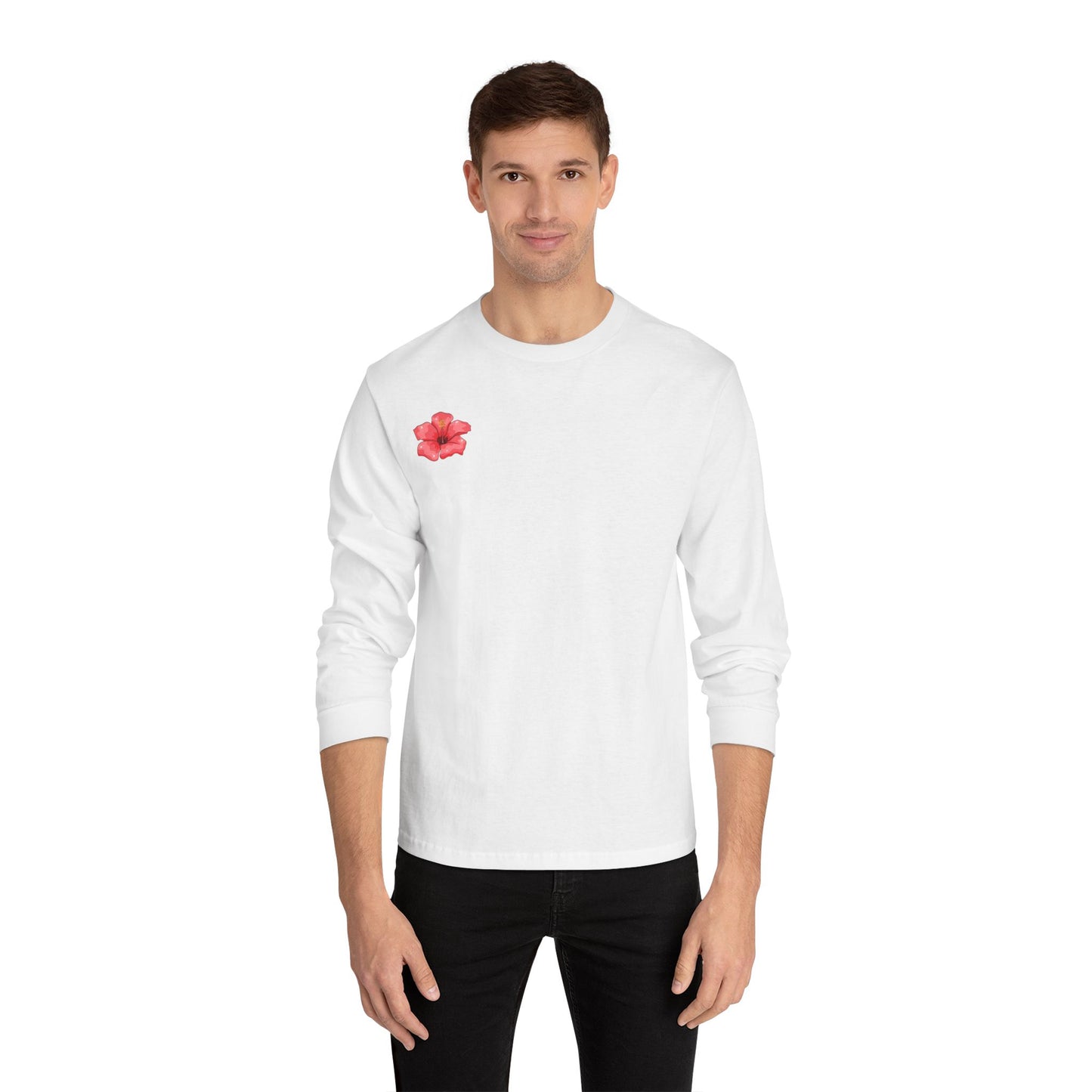 Hibiscus Floral Long Sleeve T-Shirt, Tee, Casual Wear, Beach Vacation, Gift for Her, Spring Fashion
