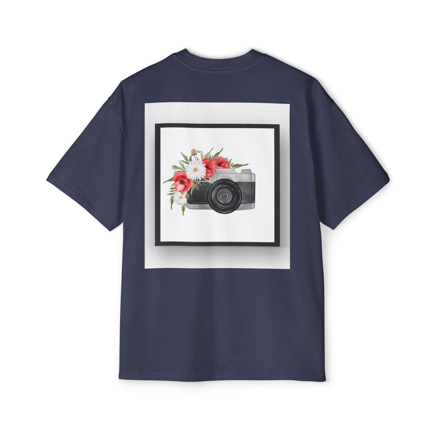 Floral Camera Oversized Tee, Photography Lover Shirt, Casual Graphic T-Shirt, Gift for Creatives, Trendy Streetwear