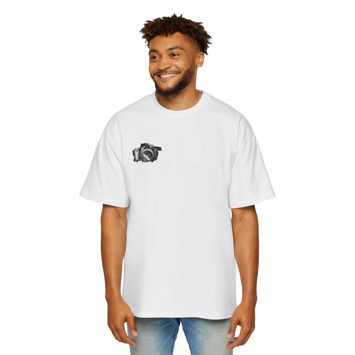 Floral Camera Oversized Tee, Photography Lover Shirt, Casual Graphic T-Shirt, Gift for Creatives, Trendy Streetwear