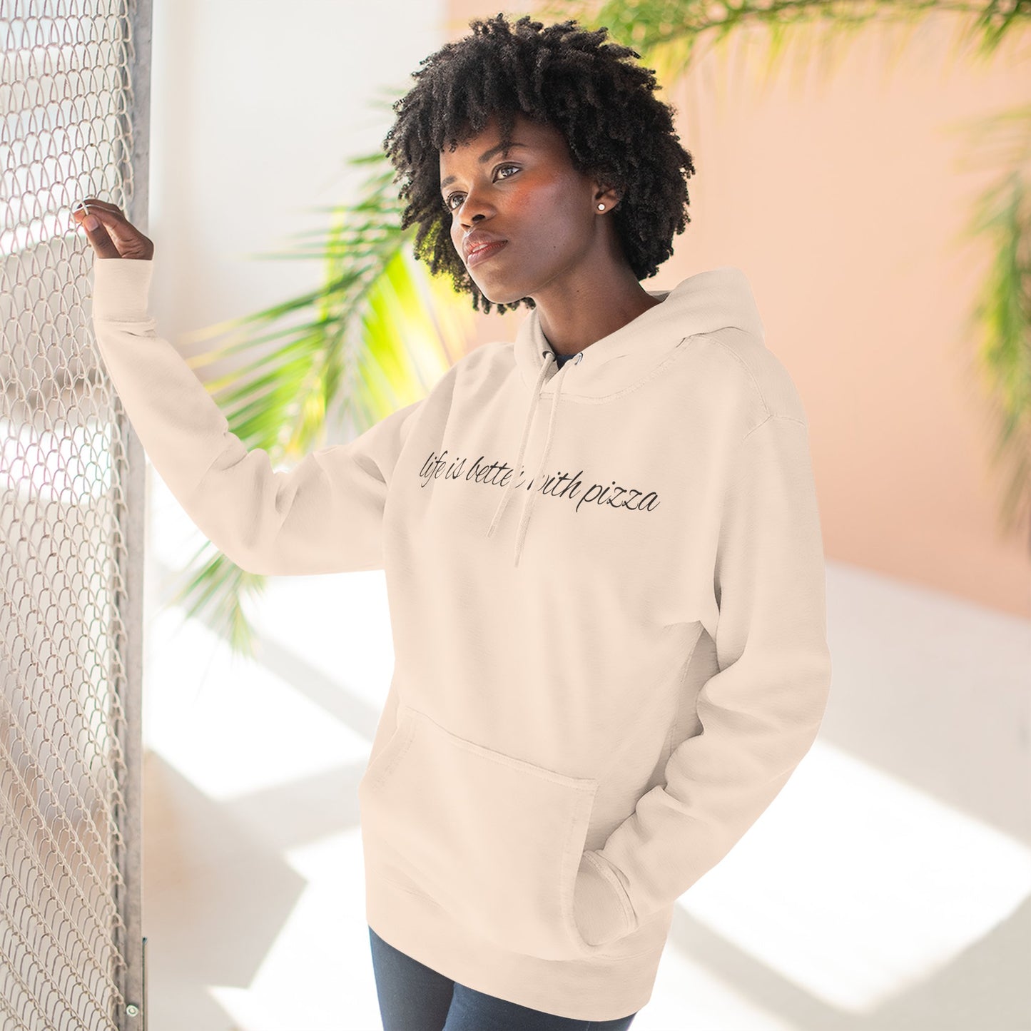 Cozy Pizza Hoodie, Fun Graphic Fleece Sweatshirt, Ideal for Food Lovers, Casual Wear, Gift for Pizza Lovers, Comfort and Style