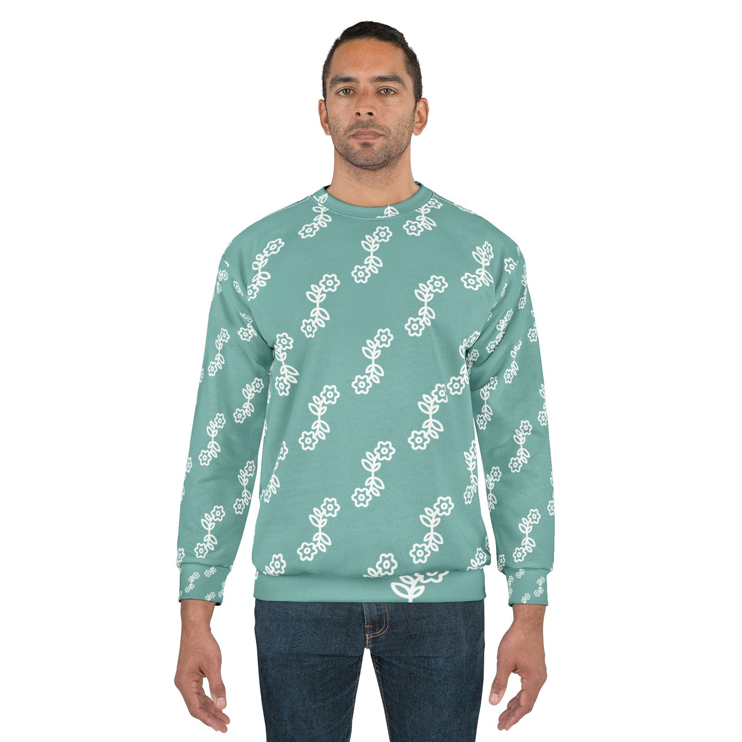 Floral Print Sweatshirt, Cozy Floral Sweatshirt, Spring Fashion, Gift for Her, Casual Wear, Weekend Outfit, Unique Design