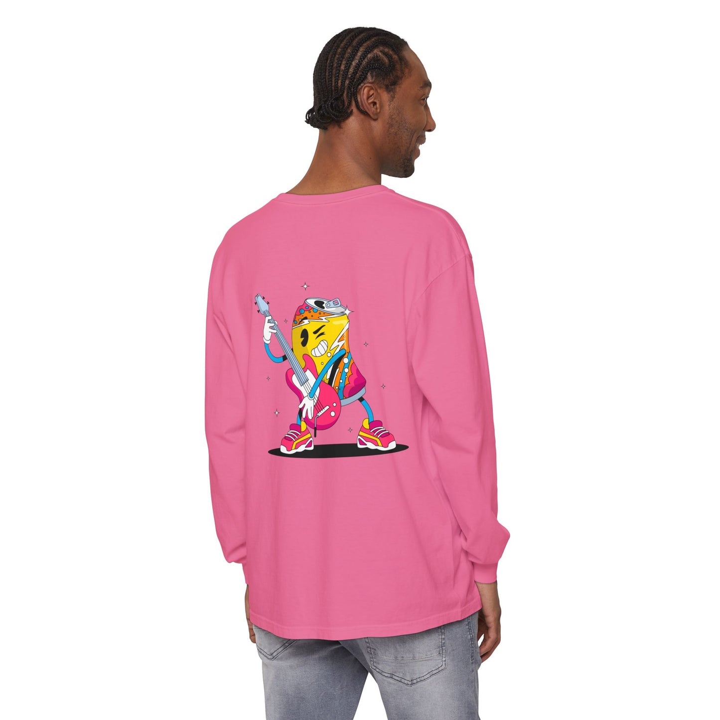 Rock Star Long Sleeve Tee, Garment-Dyed Shirt for Music Lovers, Streetwear, Concert Casual, Unique Gift Idea
