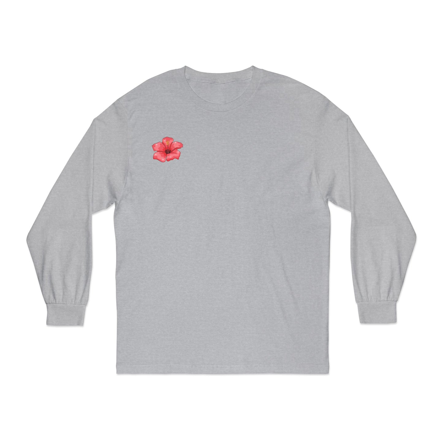 Hibiscus Floral Long Sleeve T-Shirt, Tee, Casual Wear, Beach Vacation, Gift for Her, Spring Fashion
