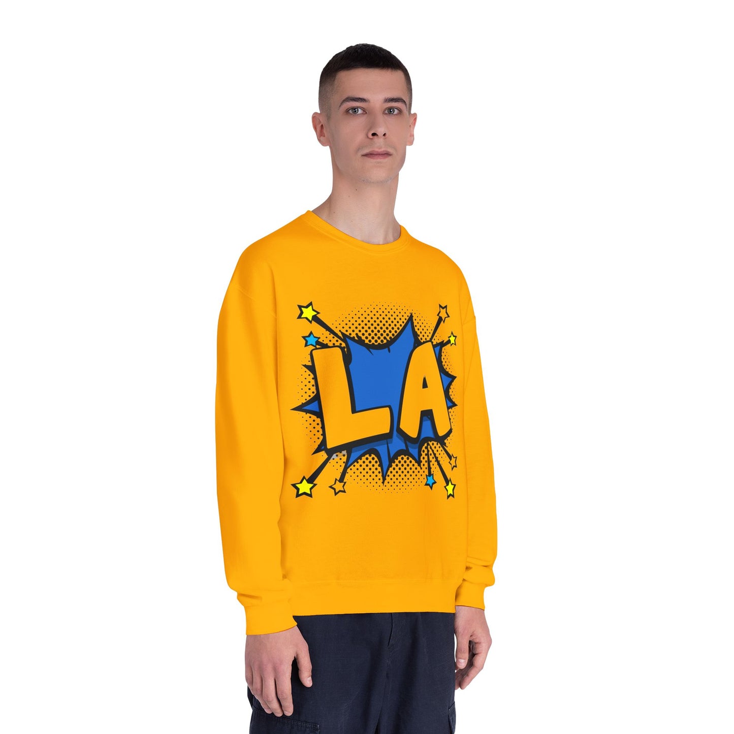 Cool LA Comic Style Crewneck Sweatshirt, Graphic Sweater, Gift for Him, Her, Casual Wear