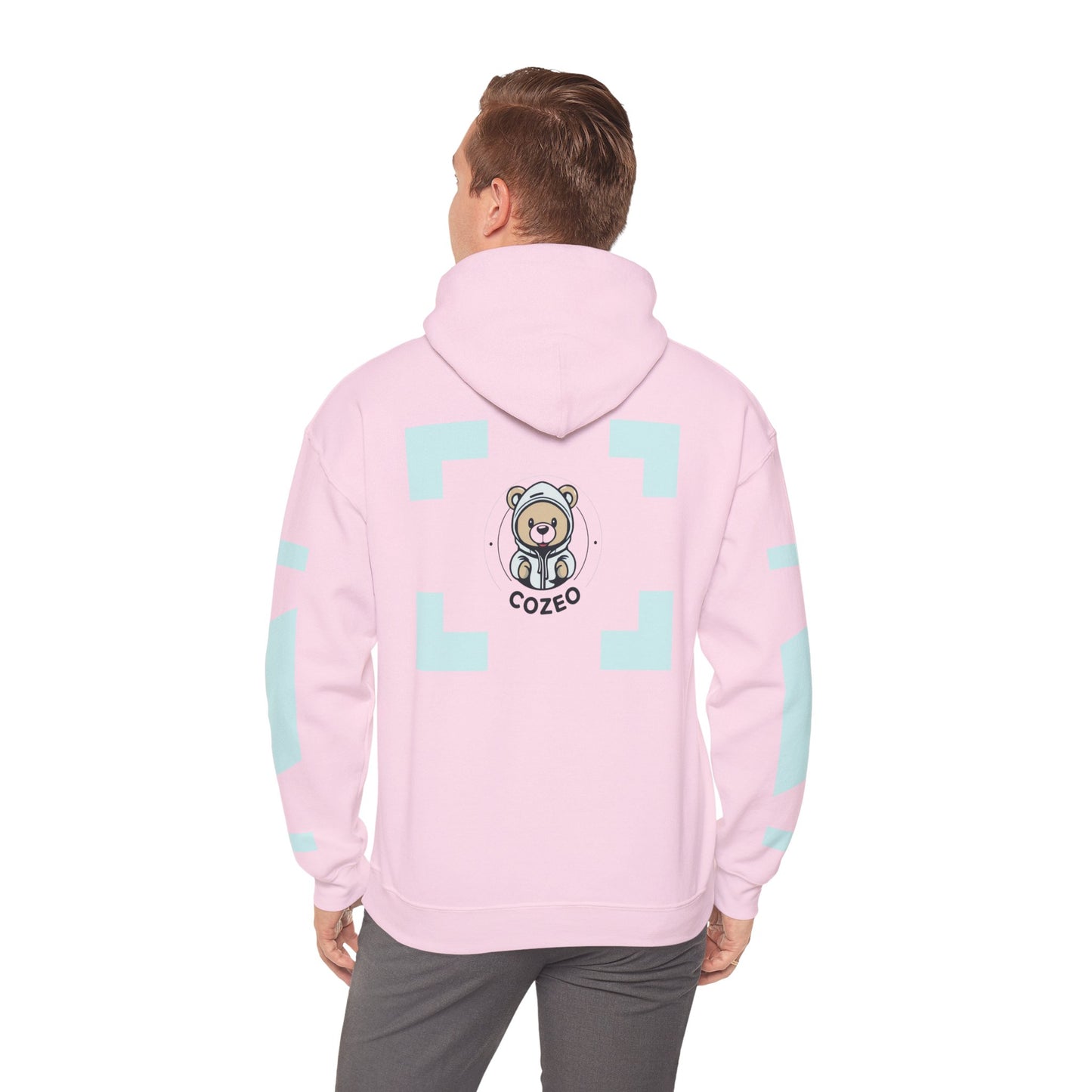 Cozy Bear Graphic Hoodie Heavy Blend Sweatshirt, Cute Bear Hoodie, Casual Wear, Fall Fashion, Gift for Teens