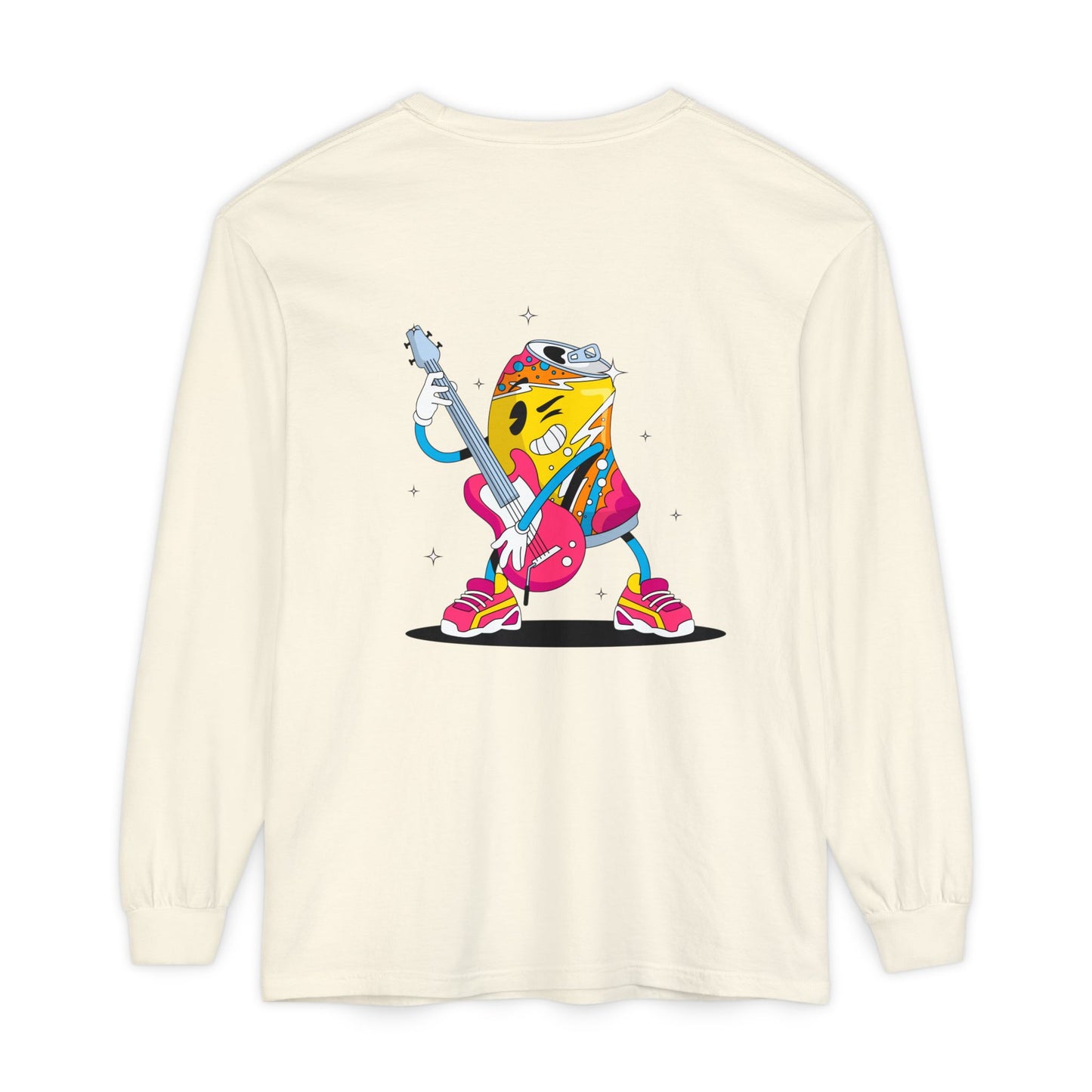 Rock Star Long Sleeve Tee, Garment-Dyed Shirt for Music Lovers, Streetwear, Concert Casual, Unique Gift Idea