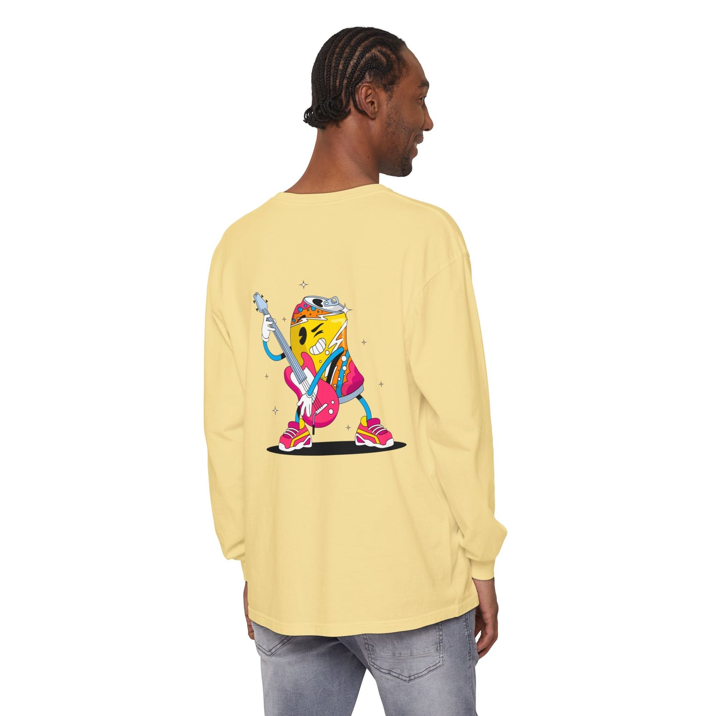 Rock Star Long Sleeve Tee, Garment-Dyed Shirt for Music Lovers, Streetwear, Concert Casual, Unique Gift Idea
