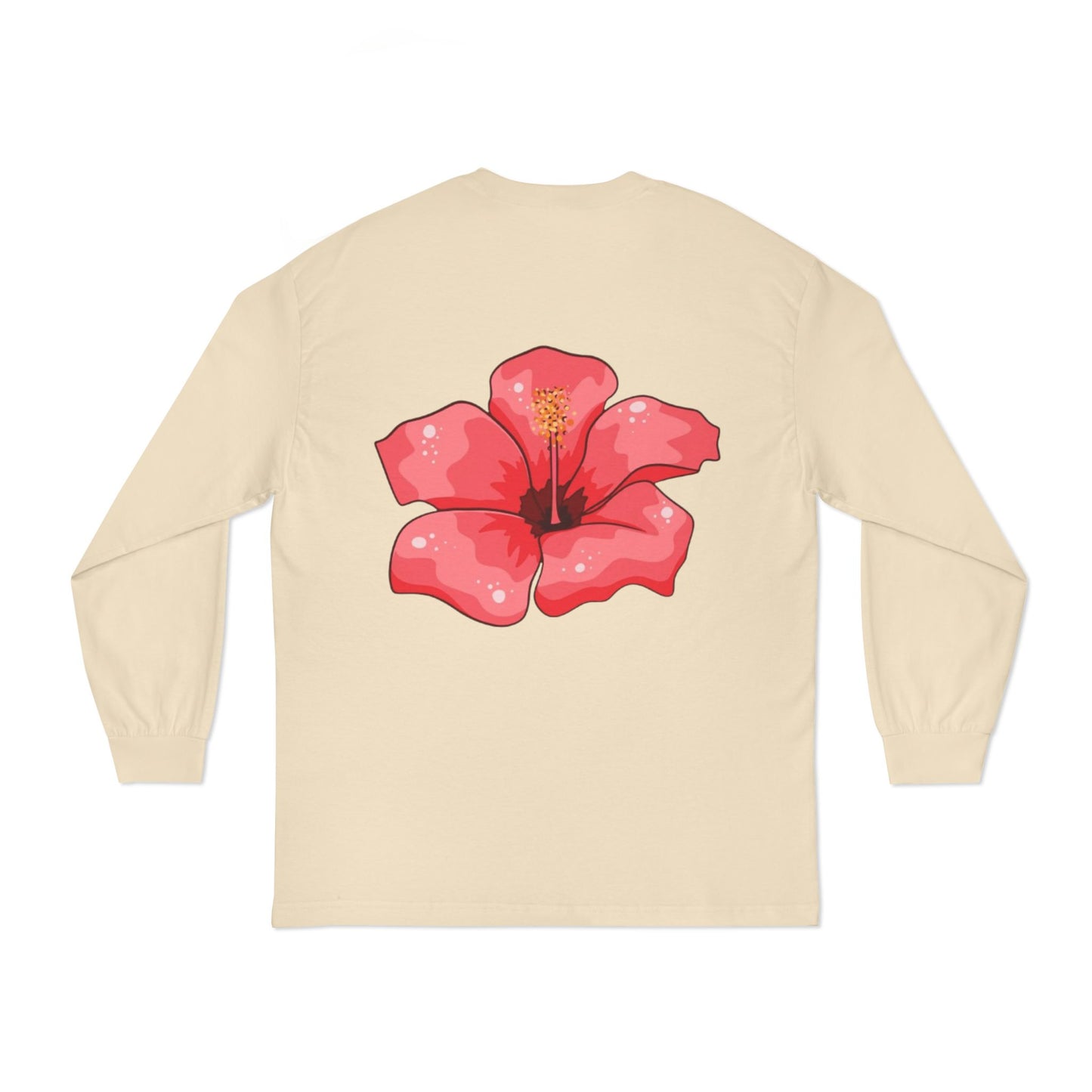 Hibiscus Floral Long Sleeve T-Shirt, Tee, Casual Wear, Beach Vacation, Gift for Her, Spring Fashion