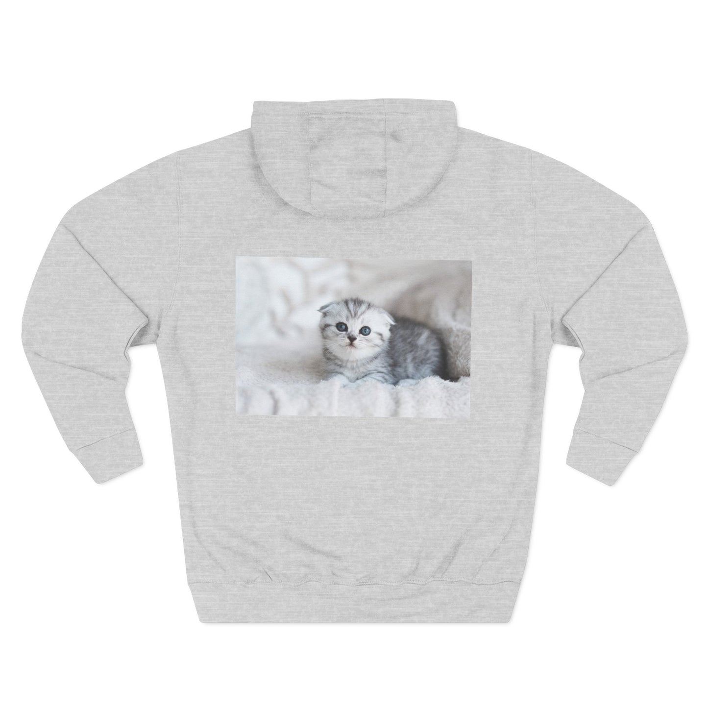 Cat Lover's Three-Panel Fleece Hoodie - Cozy Cat Hoodie, Gift for Cat Lovers, Cute Pet Apparel, Cat Mom Sweatshirt, Birthday Gift
