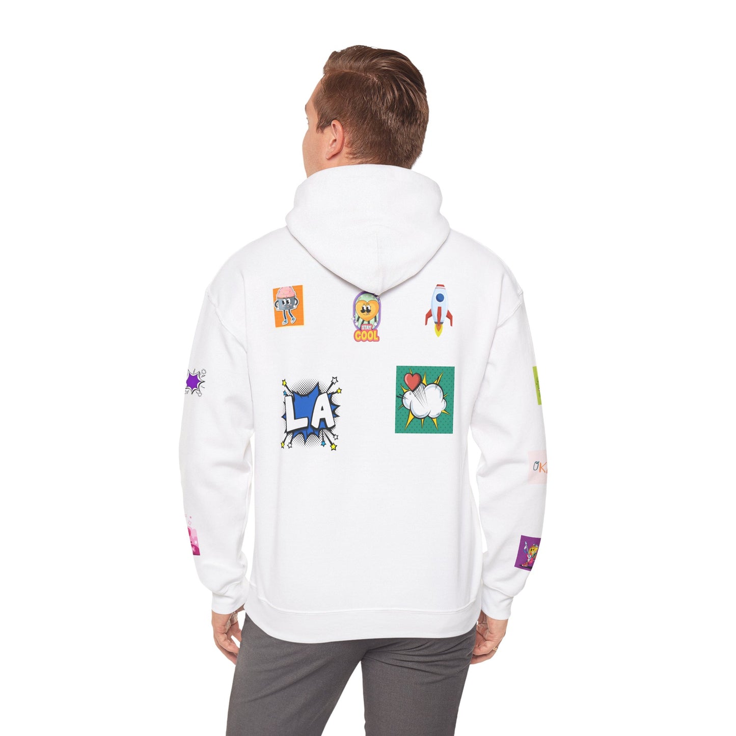 Colorful Graphic Hoodie, Fun Streetwear Sweatshirt, Fashion, Casual Wear, Unique Gift, Trendy Apparel