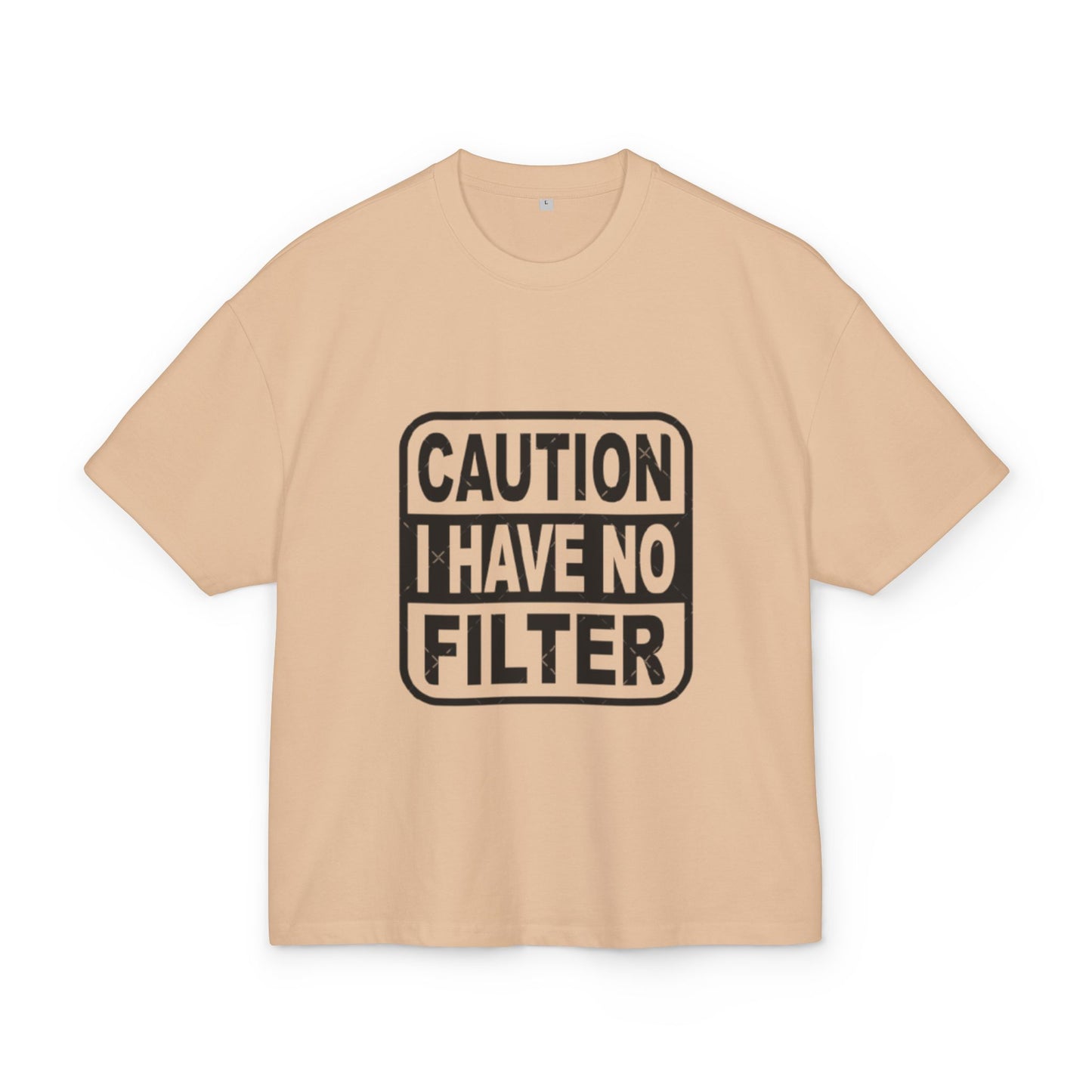 Caution No Filter Tee - T-Shirt, Funny Graphic Tee, Casual Wear, Gift for Friends, Statement Shirt