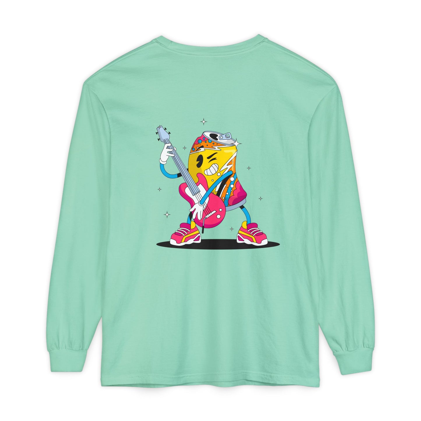 Rock Star Long Sleeve Tee, Garment-Dyed Shirt for Music Lovers, Streetwear, Concert Casual, Unique Gift Idea