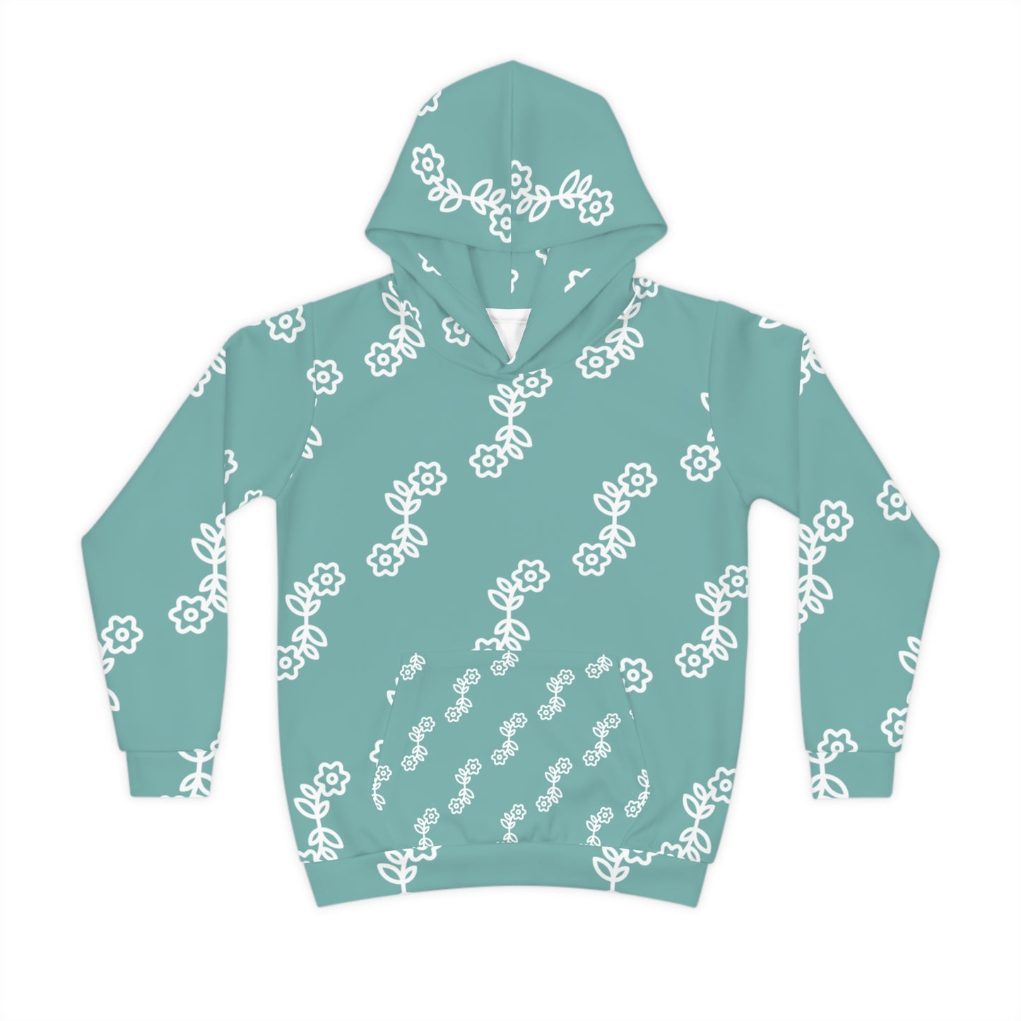 Floral Pattern Children's Hoodie, Cozy Kids Sweatshirt, Spring Fashion, Birthday Gift, Cute Toddler Hoodie, Gift for Girls