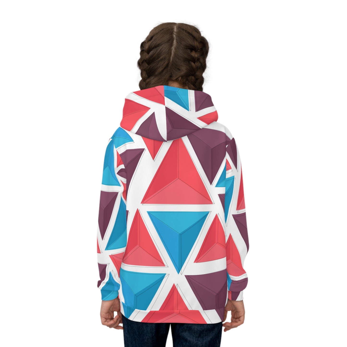Colorful Geometric Children's Hoodie, Stylish Kids Sweatshirt, Trendy Pullover for Playtime, Gift for Birthdays, Fun Casual Wear
