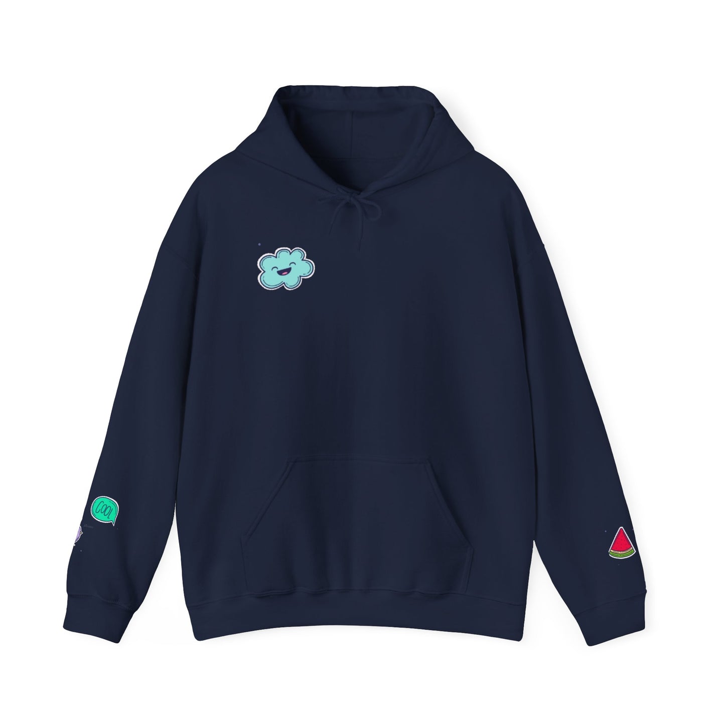 Cute Illustrated Hoodie with Flowers, Sweatshirt for Spring, Funny Cloud Design, Gift for Teens, Cozy Casual Wear