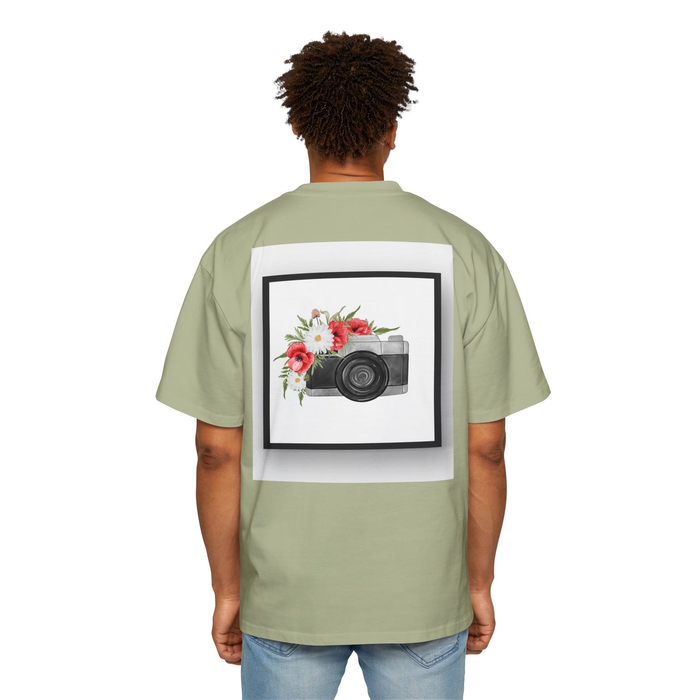 Floral Camera Oversized Tee, Photography Lover Shirt, Casual Graphic T-Shirt, Gift for Creatives, Trendy Streetwear