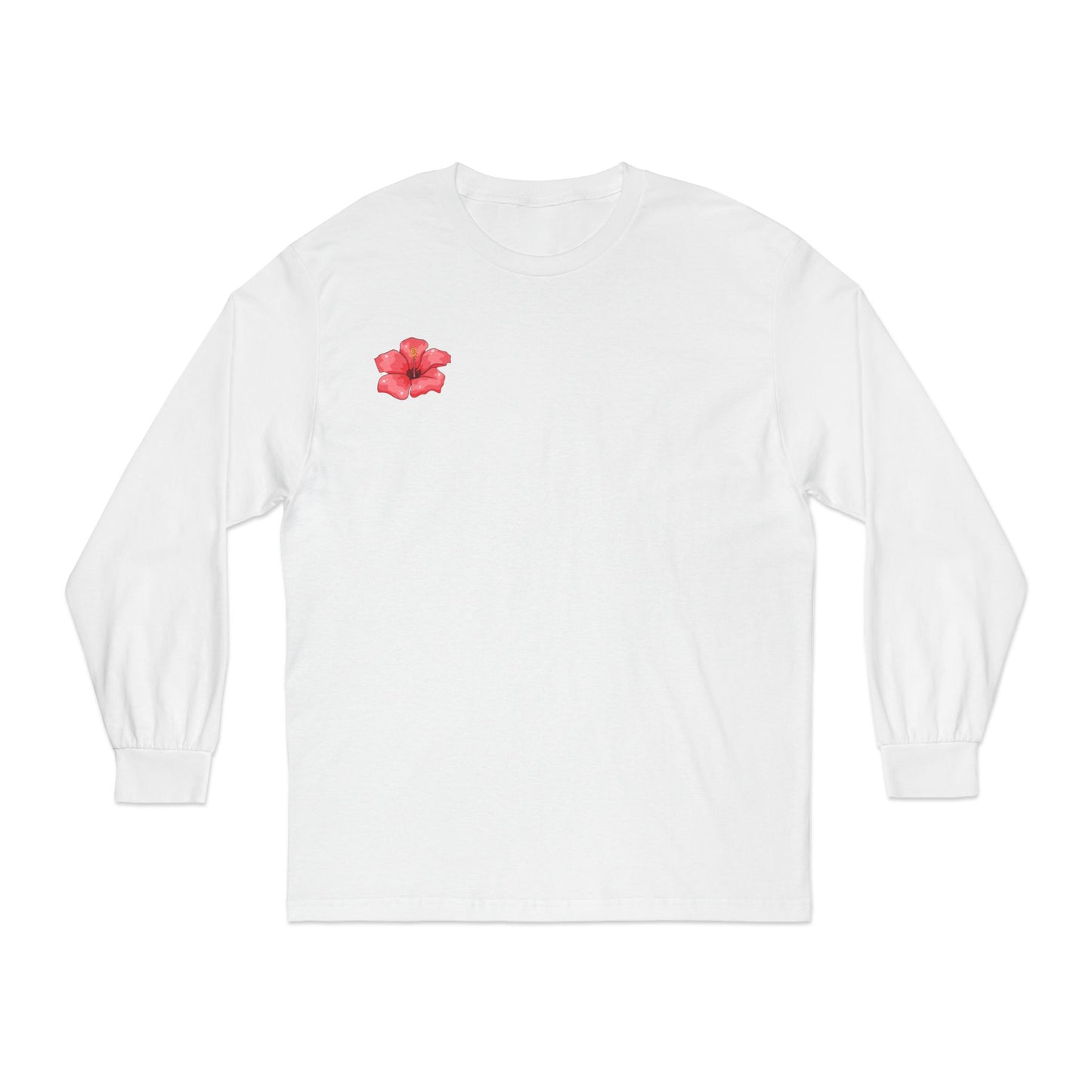 Hibiscus Floral Long Sleeve T-Shirt, Tee, Casual Wear, Beach Vacation, Gift for Her, Spring Fashion