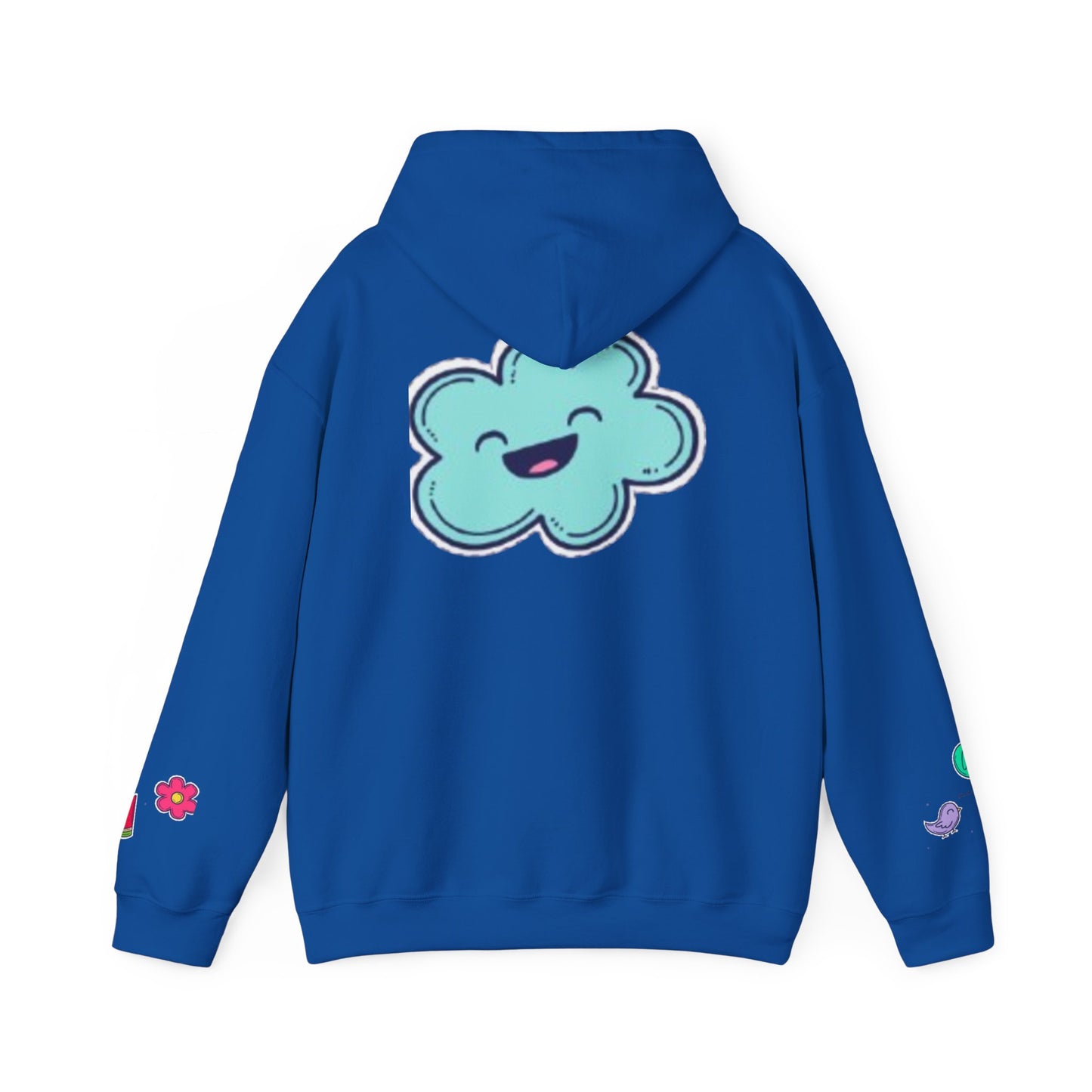 Cute Illustrated Hoodie with Flowers, Sweatshirt for Spring, Funny Cloud Design, Gift for Teens, Cozy Casual Wear