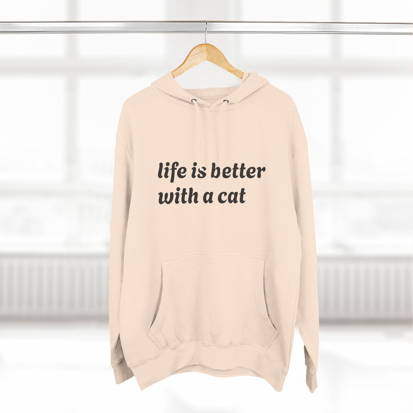 Cat Lover's Three-Panel Fleece Hoodie - Cozy Cat Hoodie, Gift for Cat Lovers, Cute Pet Apparel, Cat Mom Sweatshirt, Birthday Gift