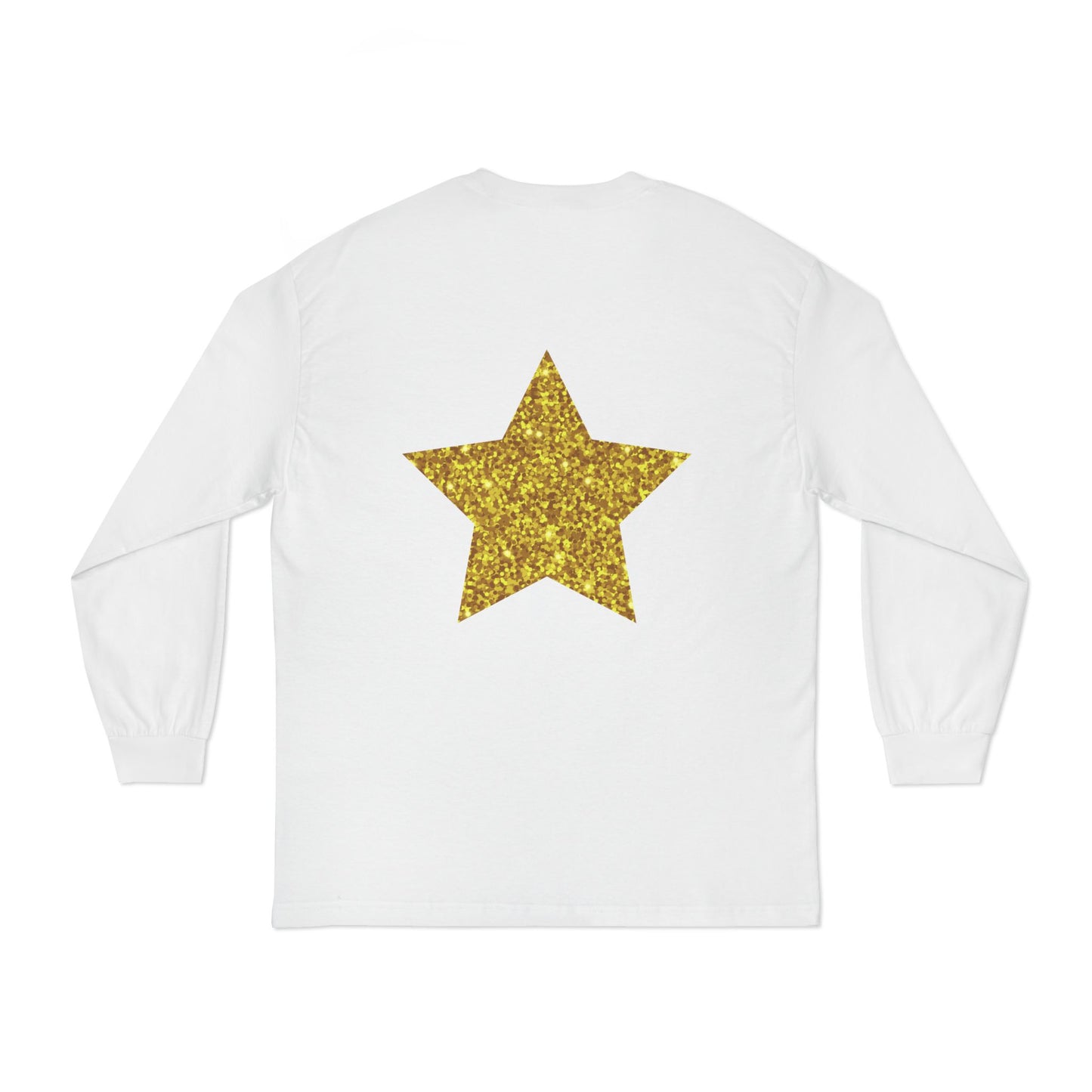 Golden Star Long Sleeve T-Shirt, Casual Shirt, Gift for Her, Holiday Apparel, Everyday Wear, Comfortable Style