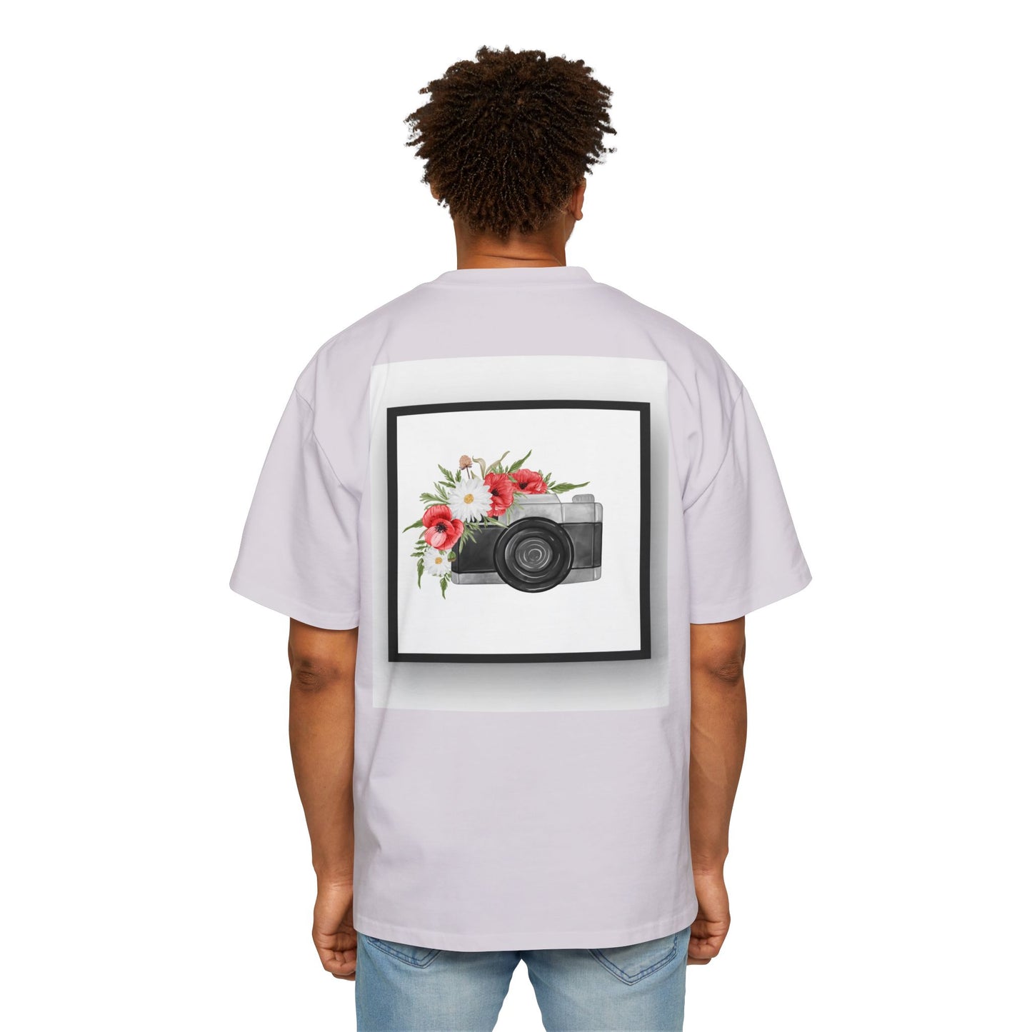 Floral Camera Oversized Tee, Photography Lover Shirt, Casual Graphic T-Shirt, Gift for Creatives, Trendy Streetwear