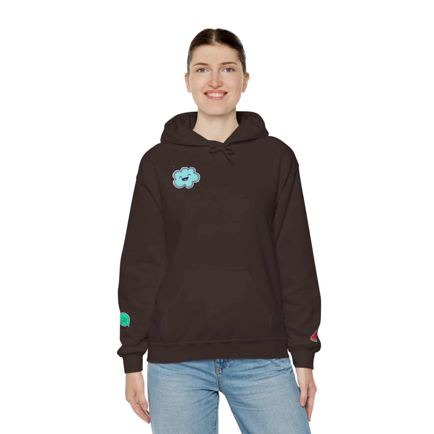 Cute Illustrated Hoodie with Flowers, Sweatshirt for Spring, Funny Cloud Design, Gift for Teens, Cozy Casual Wear