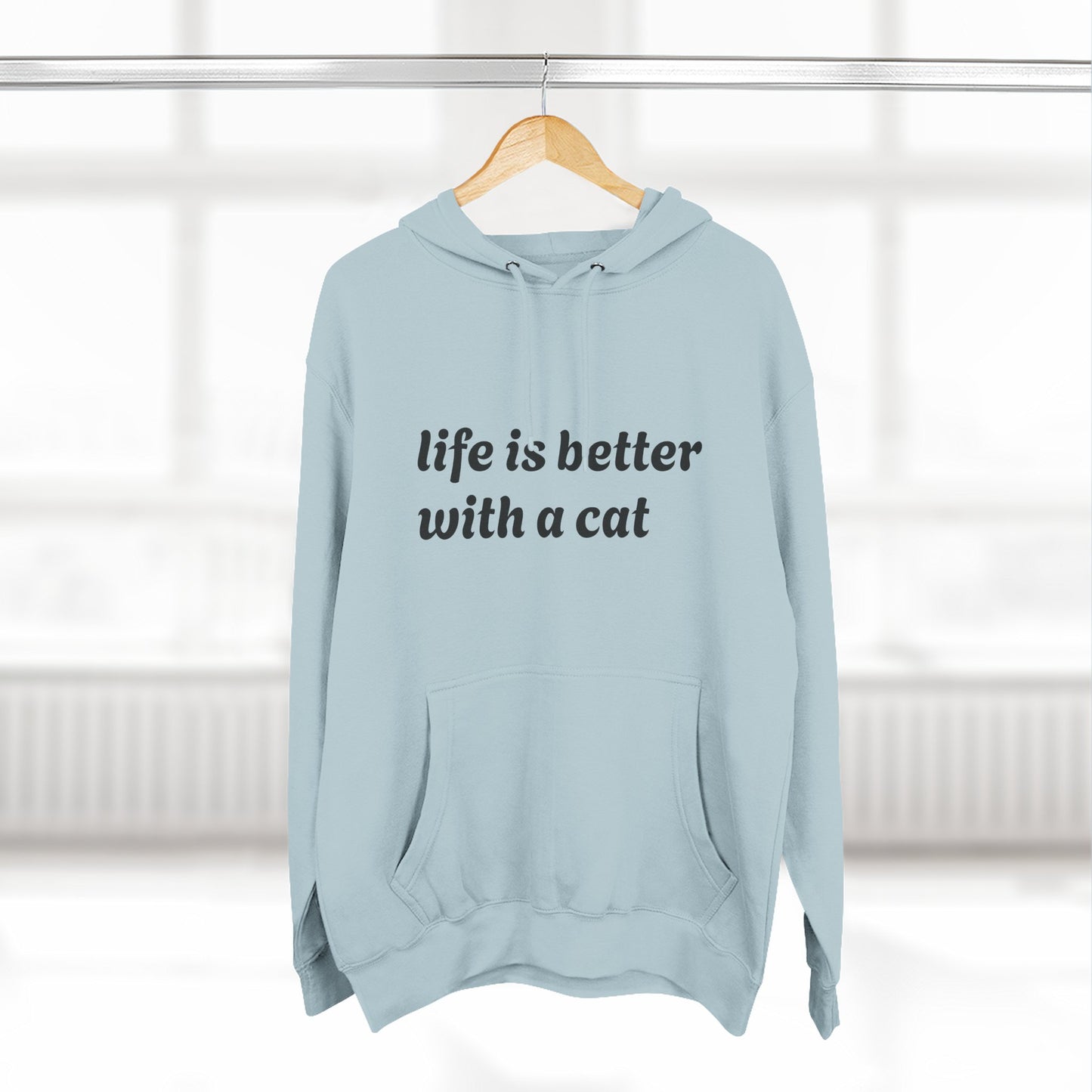 Cat Lover's Three-Panel Fleece Hoodie - Cozy Cat Hoodie, Gift for Cat Lovers, Cute Pet Apparel, Cat Mom Sweatshirt, Birthday Gift