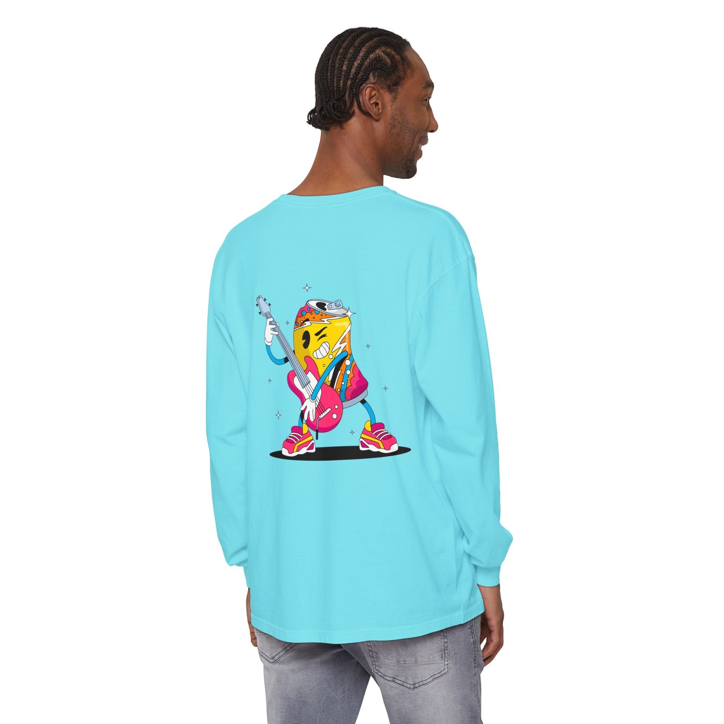 Rock Star Long Sleeve Tee, Garment-Dyed Shirt for Music Lovers, Streetwear, Concert Casual, Unique Gift Idea