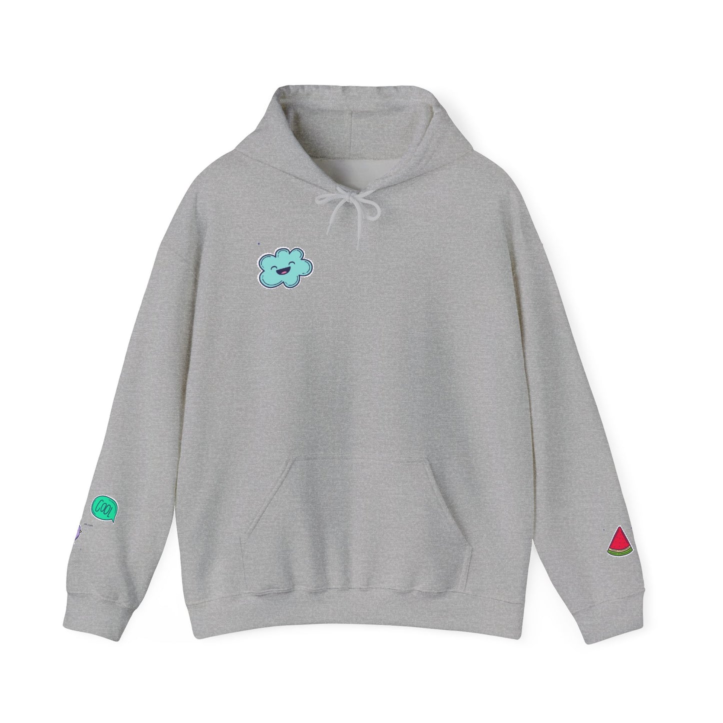 Cute Illustrated Hoodie with Flowers, Sweatshirt for Spring, Funny Cloud Design, Gift for Teens, Cozy Casual Wear