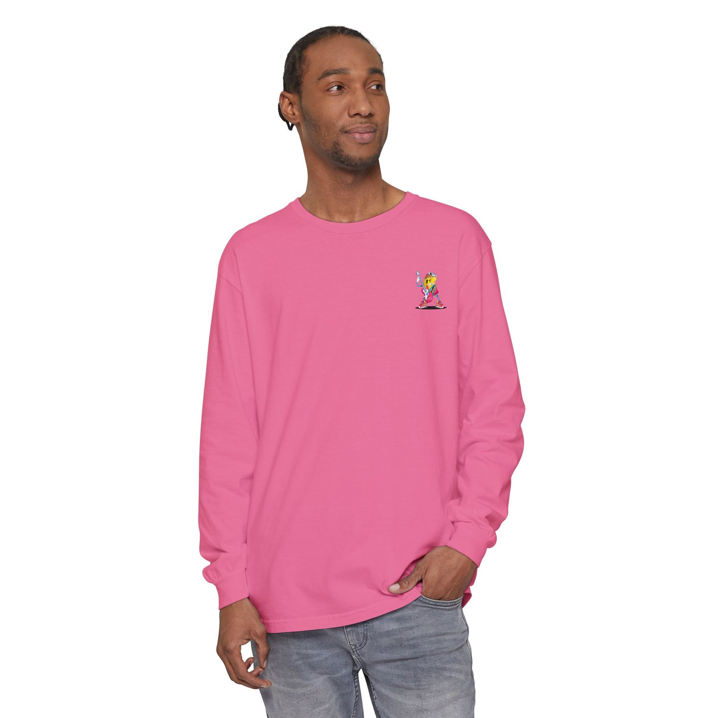 Rock Star Long Sleeve Tee, Garment-Dyed Shirt for Music Lovers, Streetwear, Concert Casual, Unique Gift Idea