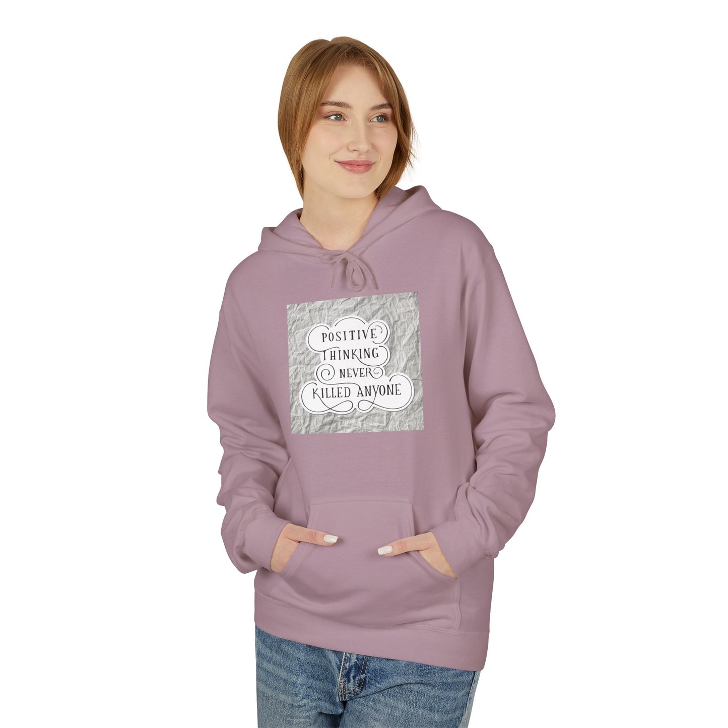 Positive Vibes Fleece Hoodie | Cozy, Casual Apparel for Friends, Gift for Occasions, Perfect for Everyday Wear
