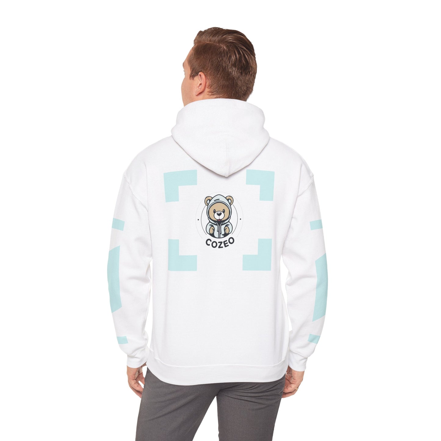 Cozy Bear Graphic Hoodie Heavy Blend Sweatshirt, Cute Bear Hoodie, Casual Wear, Fall Fashion, Gift for Teens