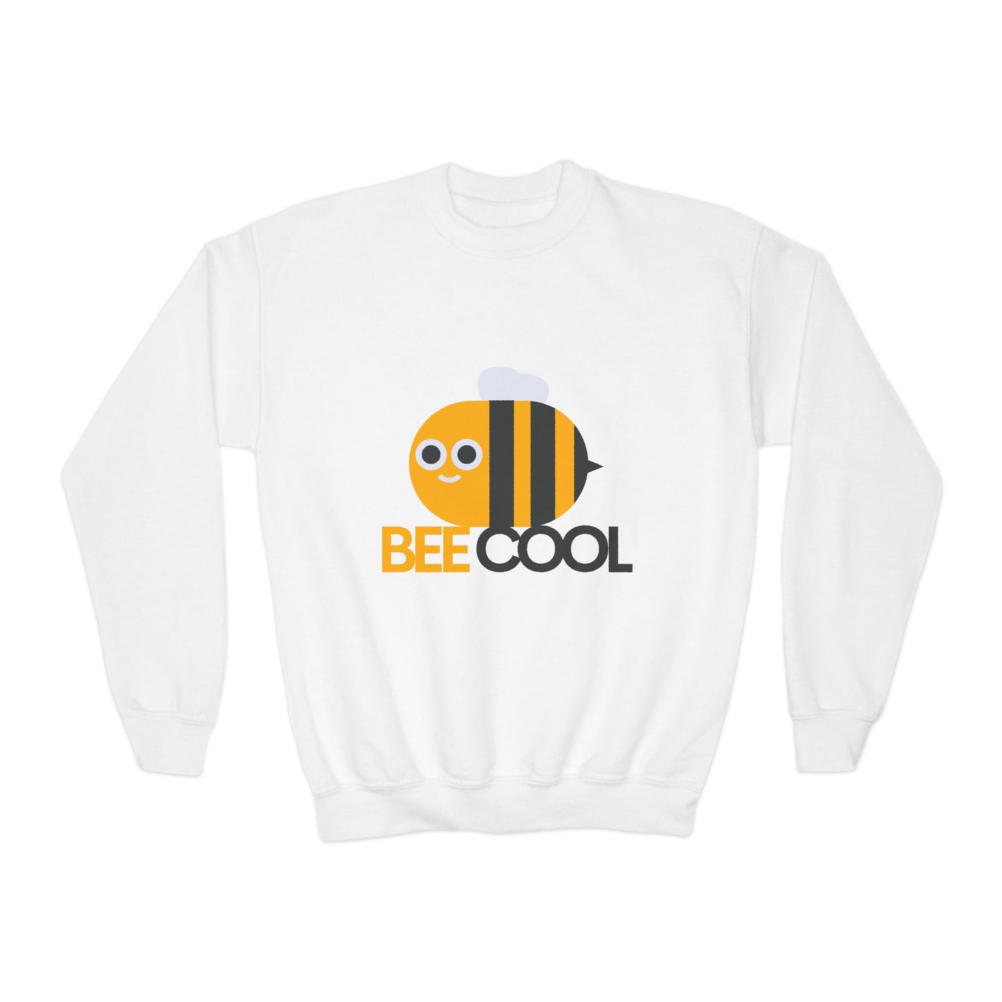 Bee Cool Youth Crewneck Sweatshirt, Cute Bee Sweatshirt, Kids Gift, Spring Fashion, Fun Casual Wear, Animal Themed Clothing