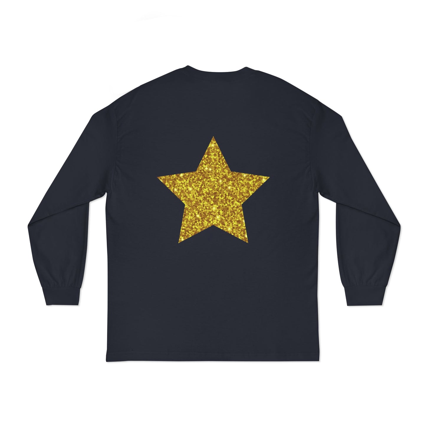 Golden Star Long Sleeve T-Shirt, Casual Shirt, Gift for Her, Holiday Apparel, Everyday Wear, Comfortable Style