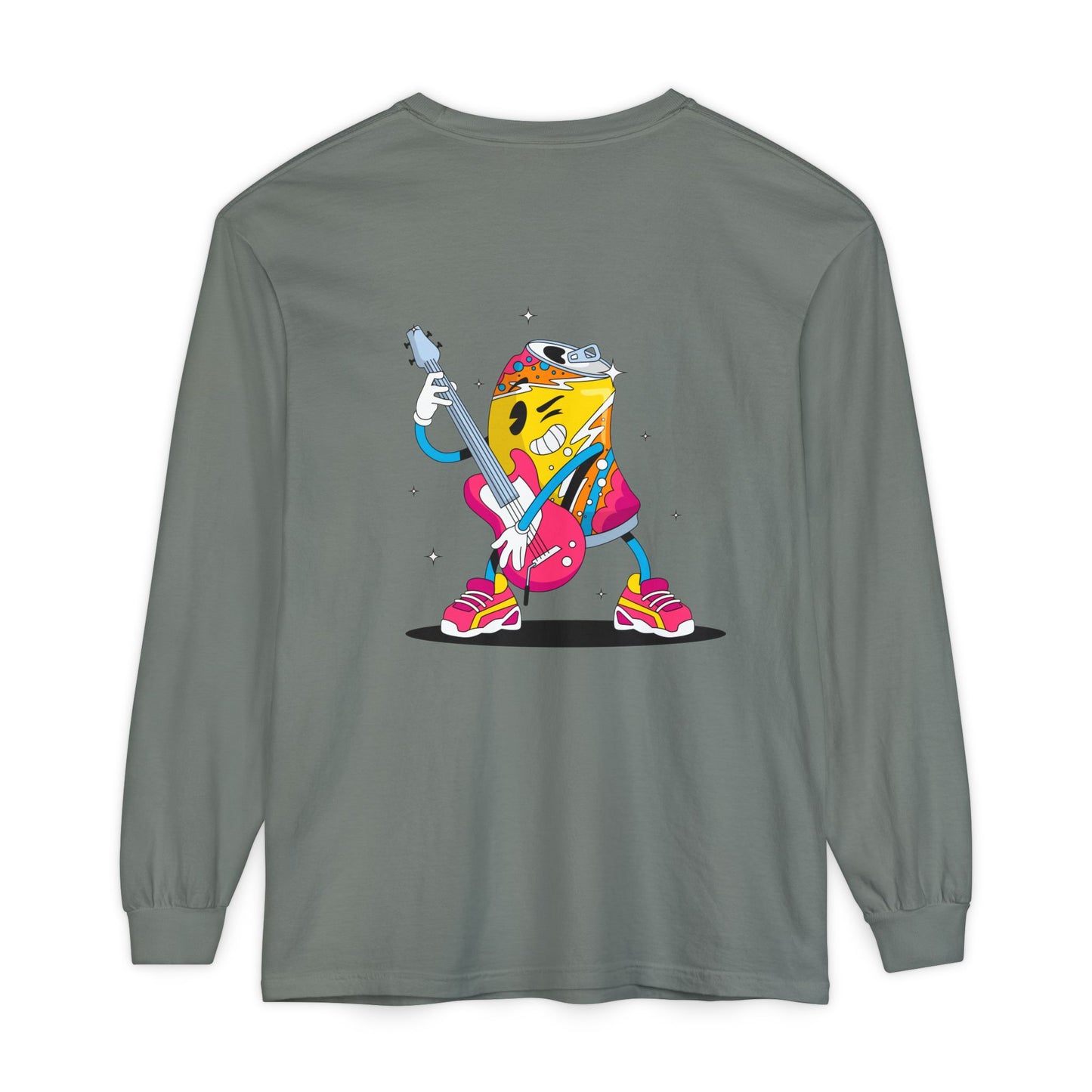Rock Star Long Sleeve Tee, Garment-Dyed Shirt for Music Lovers, Streetwear, Concert Casual, Unique Gift Idea