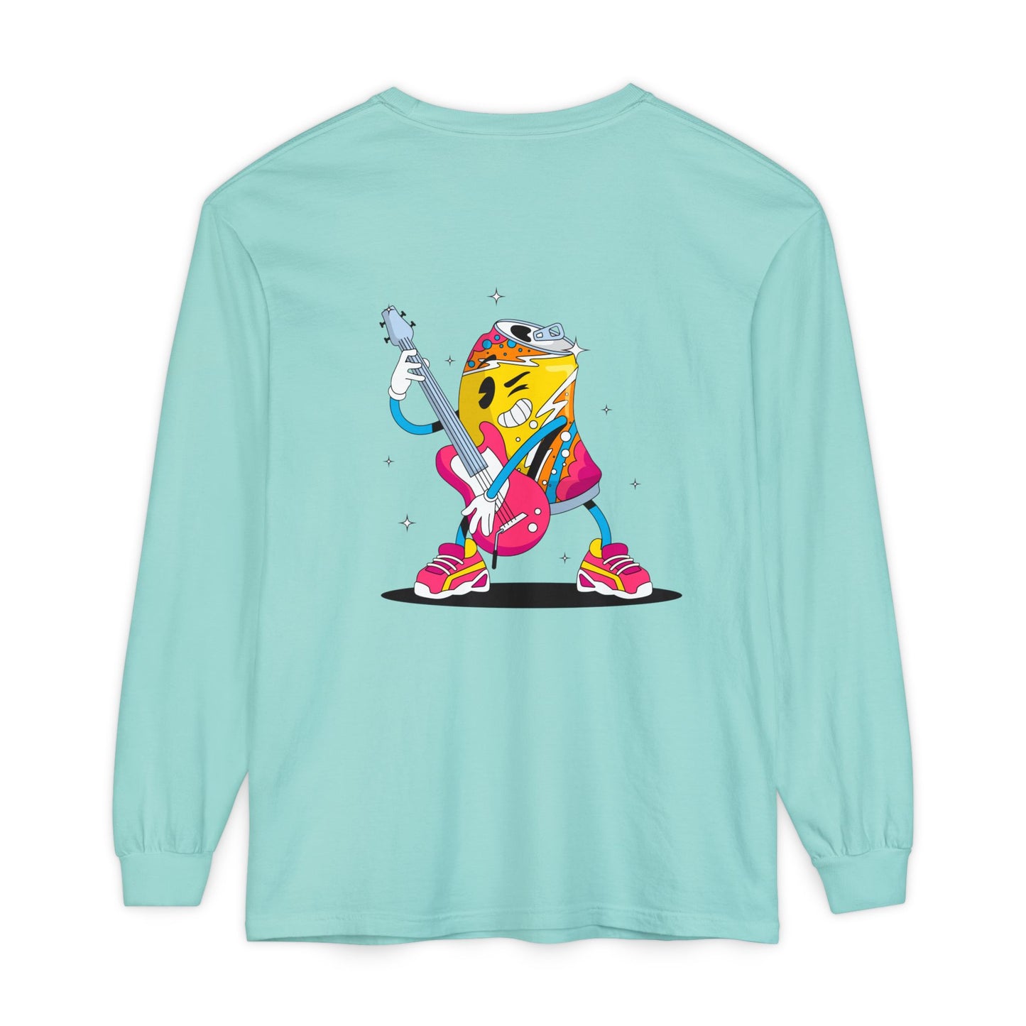 Rock Star Long Sleeve Tee, Garment-Dyed Shirt for Music Lovers, Streetwear, Concert Casual, Unique Gift Idea
